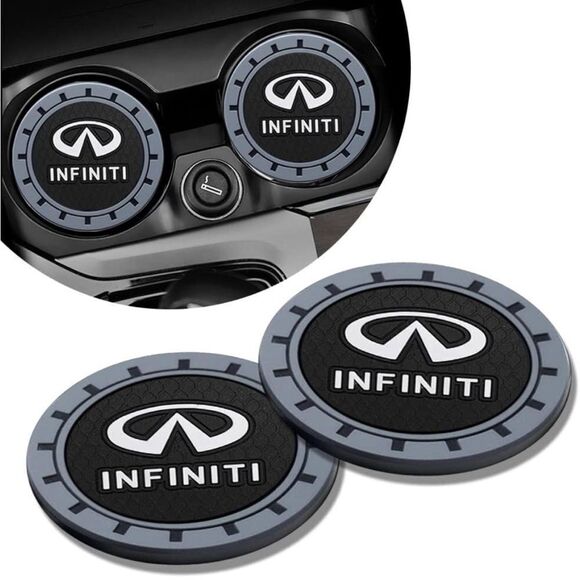Infinity car cup Coasters in black and gray. Set of 2 NWT - Picture 1 of 5